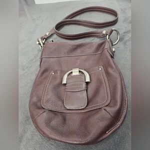 B Makowsky Chocolate Brown Women’s Pebbled Leather Crossbody Shoulder Bag
